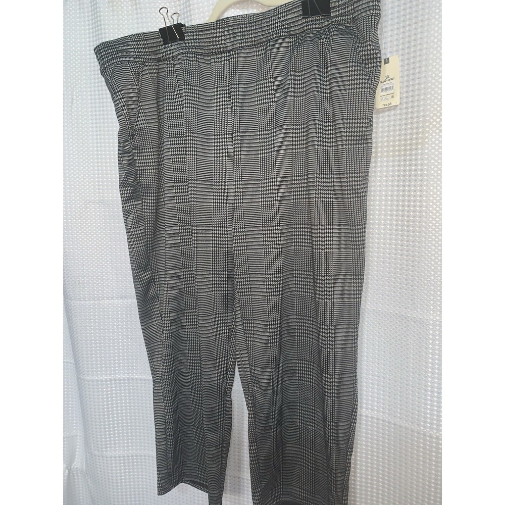 Terra‎ And Sky 3x 24/26 Houndstooth Plaid Pants Black White Office core Teacher